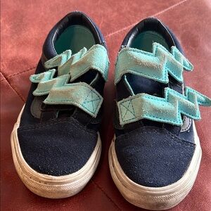 Vans Blue and Green Velcro Sneakers